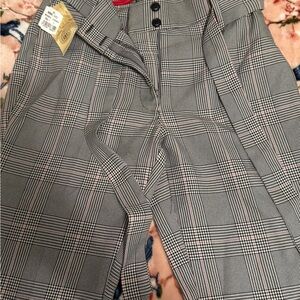 ANDREA FENZI Black and White Checkered Men's Pants